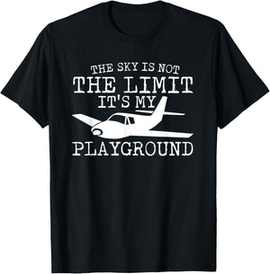 The Sky Is Not The Limit Its My Playground Pilot Pride Shirt T-Shirt - T-Shirt | Black