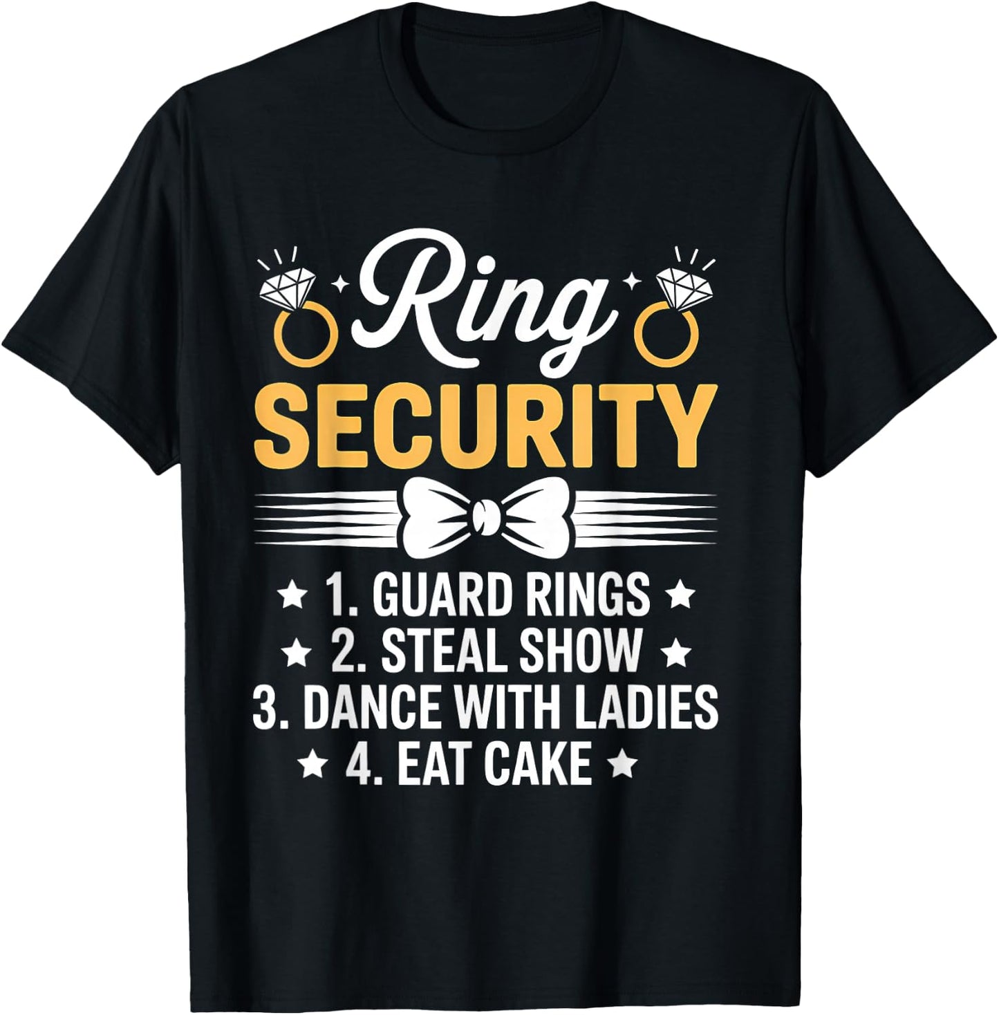 Ring Security Wedding Party Funny Ring Bearer T-Shirt - T-Shirt | Black