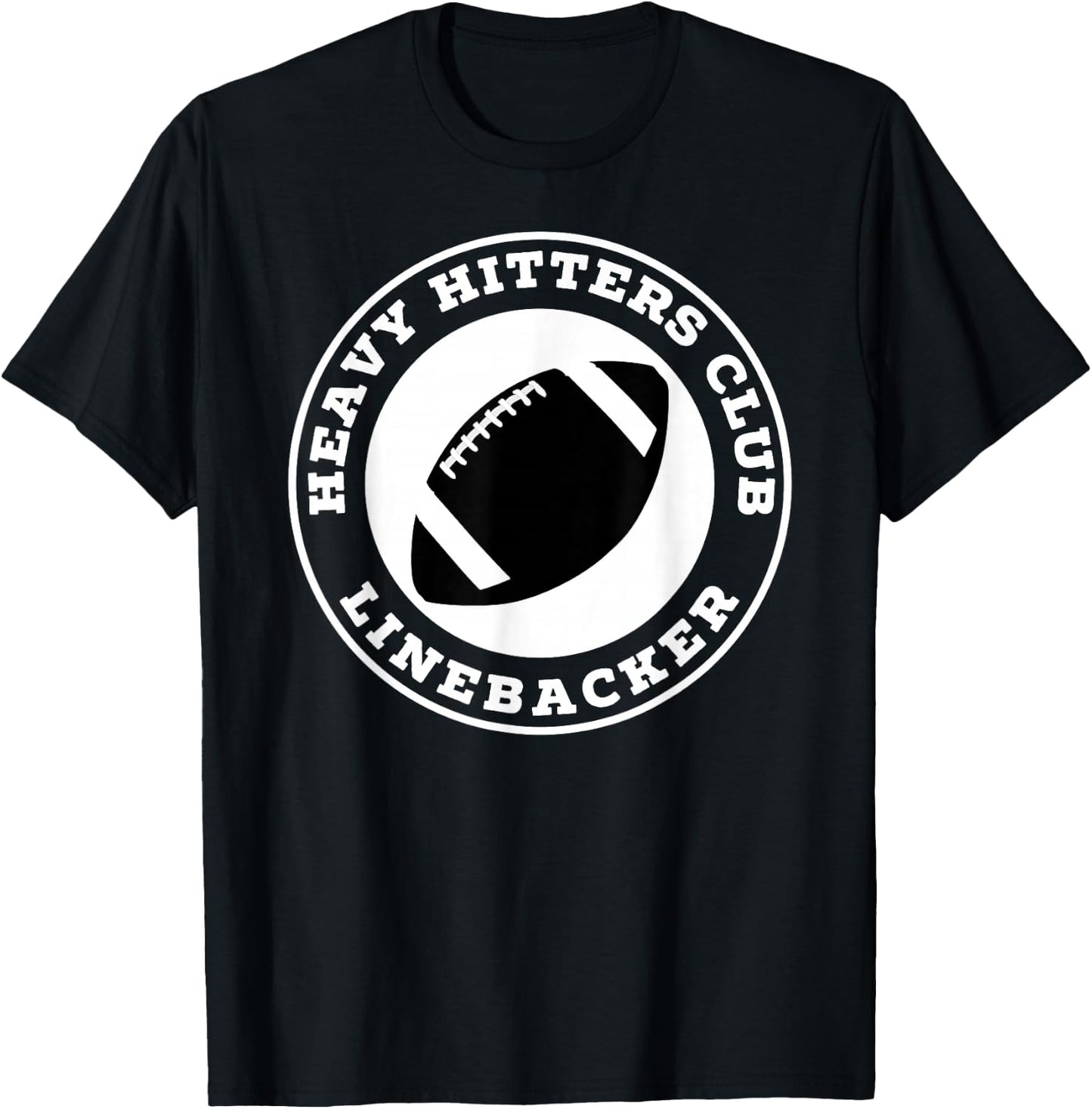 Linebacker Heavy Hitters Club Football Player T-Shirt - T-Shirt | Black