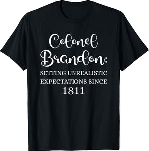 Colonel Brandon Expectations Jane Austen Sense Sensibility T-Shirt - T-Shirt | Black