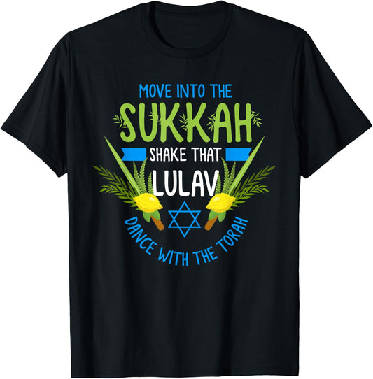 Feast of Tabernacles with Lulav and Etrog or Sukkot T-Shirt - T-Shirt | Black