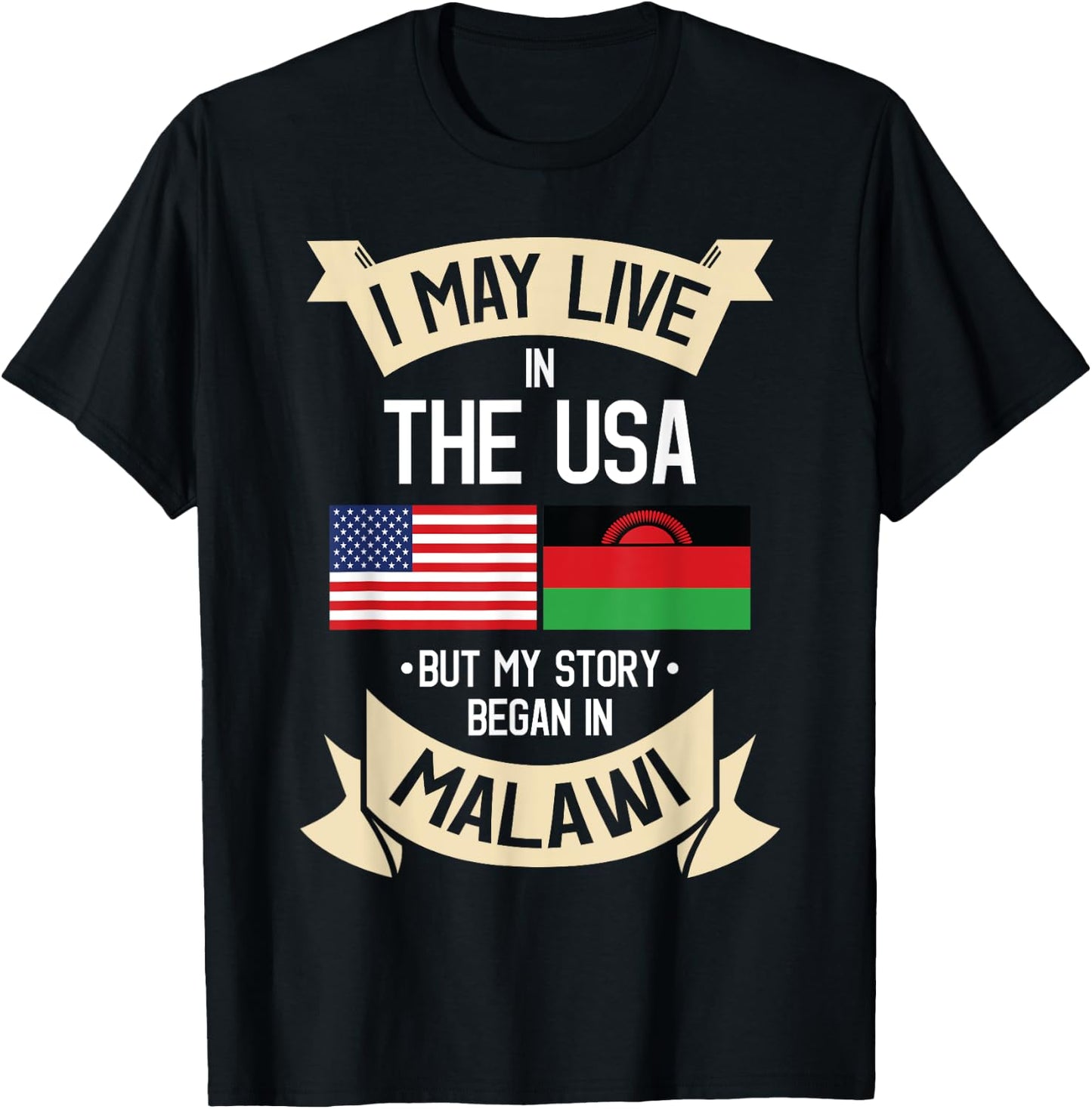 Malawian Malawi Flag Gift People from Malawi T-Shirt - T-Shirt | Black