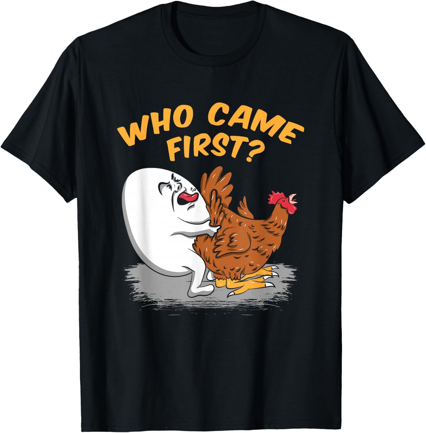 Chicken Farming - Who came First Poultry Farmer Gift T-Shirt - T-Shirt | Black