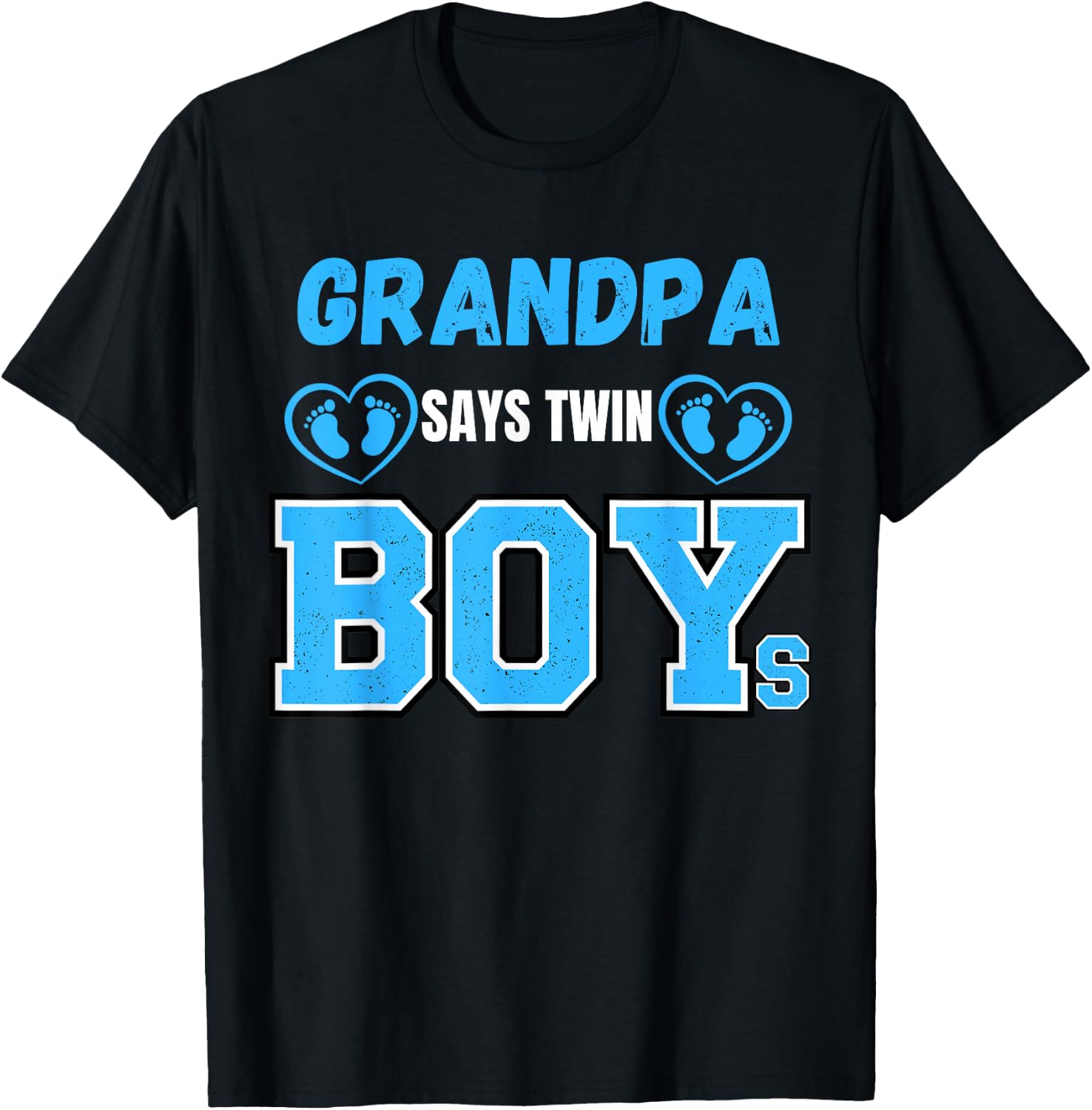 Gender reveal Grandpa says Twin Boys baby Matching Family T-Shirt - T-Shirt | Black