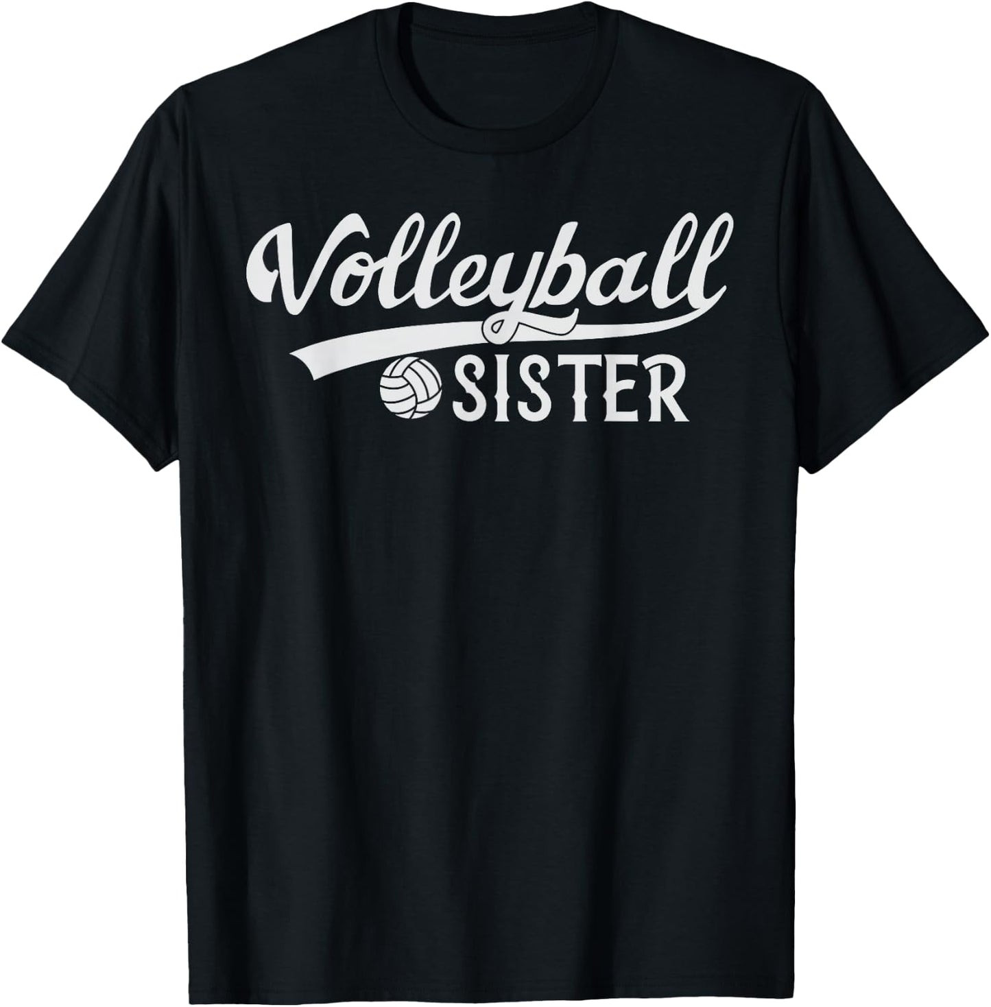 Team Sister Volleyball Volleyball Sister Design T-Shirt - T-Shirt | Black
