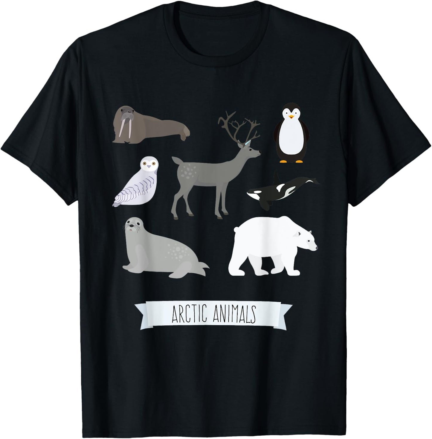 Arctic Animal Gift Collection Cute Animals Gift Kids T-Shirt - T-Shirt | Black
