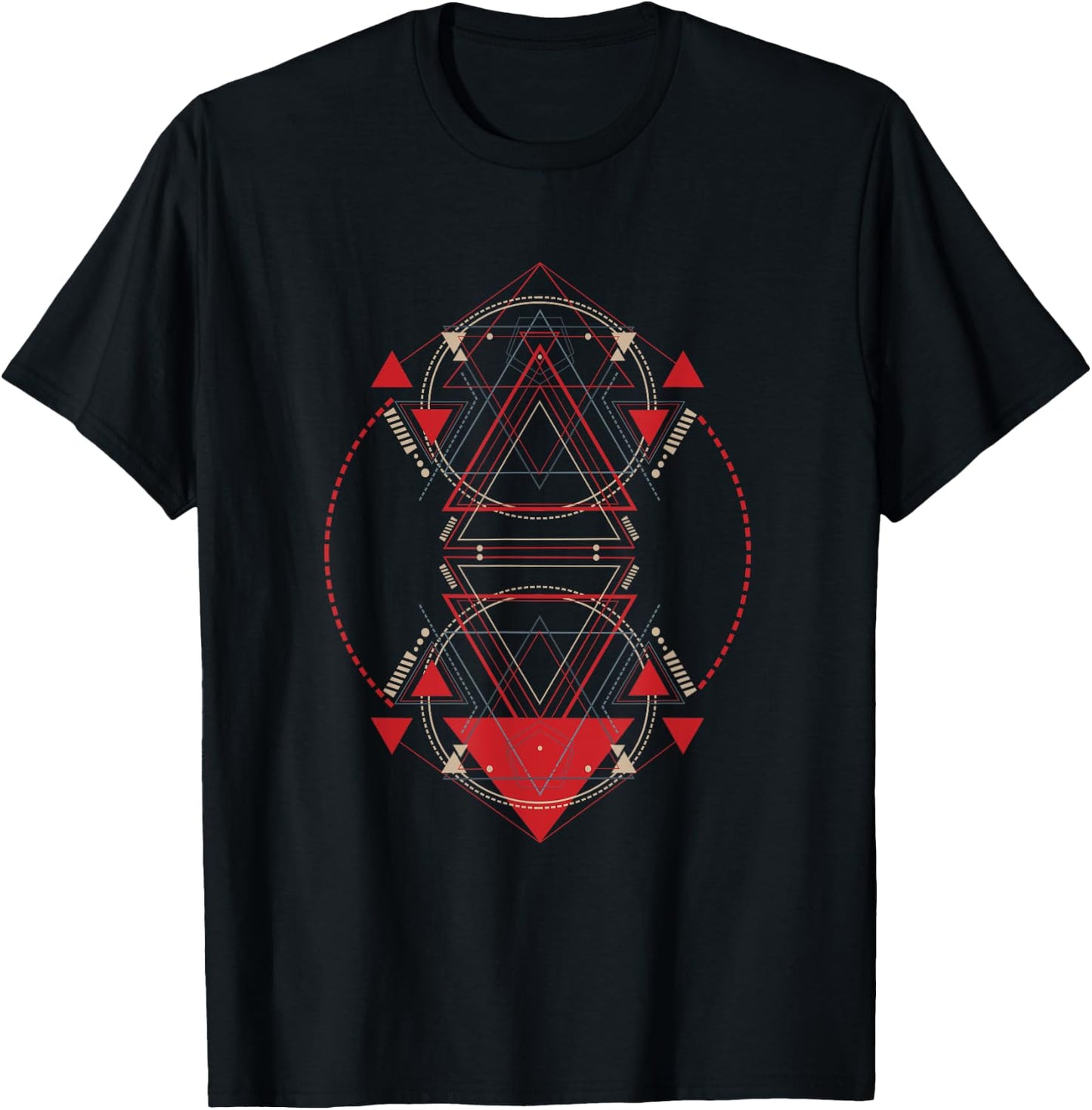 Sacred Geometry Mystical Alien Pyramid T-Shirt - T-Shirt | Black