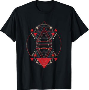 Sacred Geometry Mystical Alien Pyramid T-Shirt - T-Shirt | Black