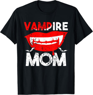 Vampire Mom Scary Halloween Mother Halloween Family Party T-Shirt - T-Shirt | Black