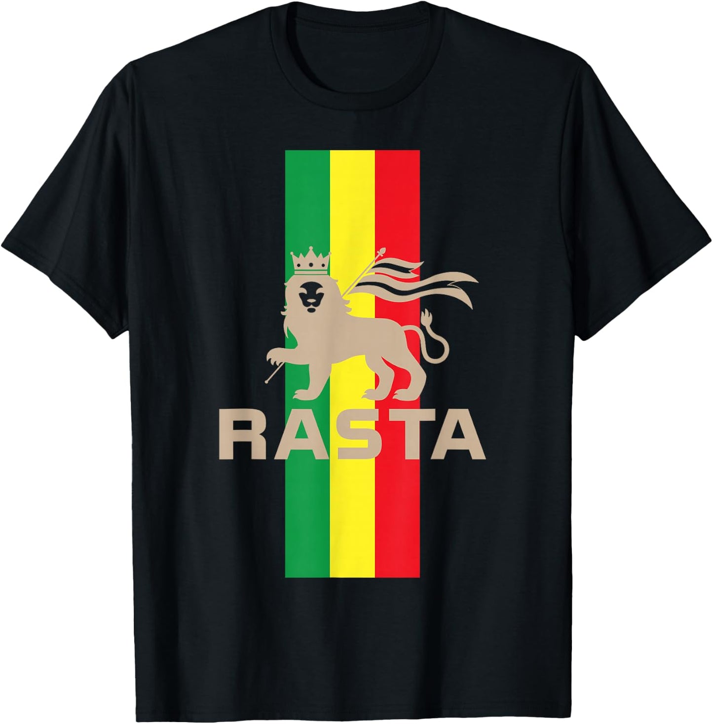 Lion of Judah Judah Rasta Rastafari Reggae T-Shirt - T-Shirt | Black