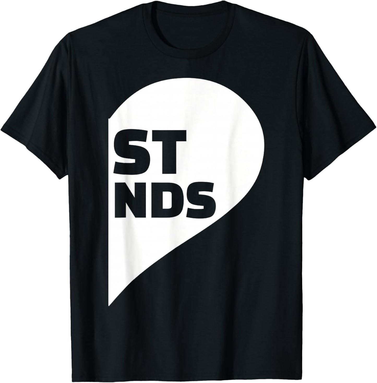 Best Friends Right Half Heart T-Shirt - T-Shirt | Black
