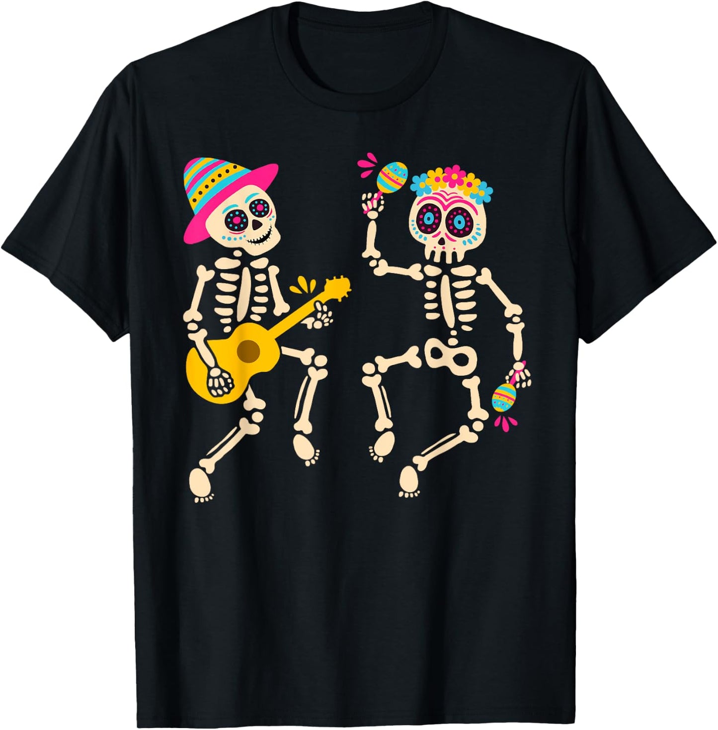 Dia De Los Muertos Skeleton Dancing Skull Day of The Dead T-Shirt - T-Shirt | Black