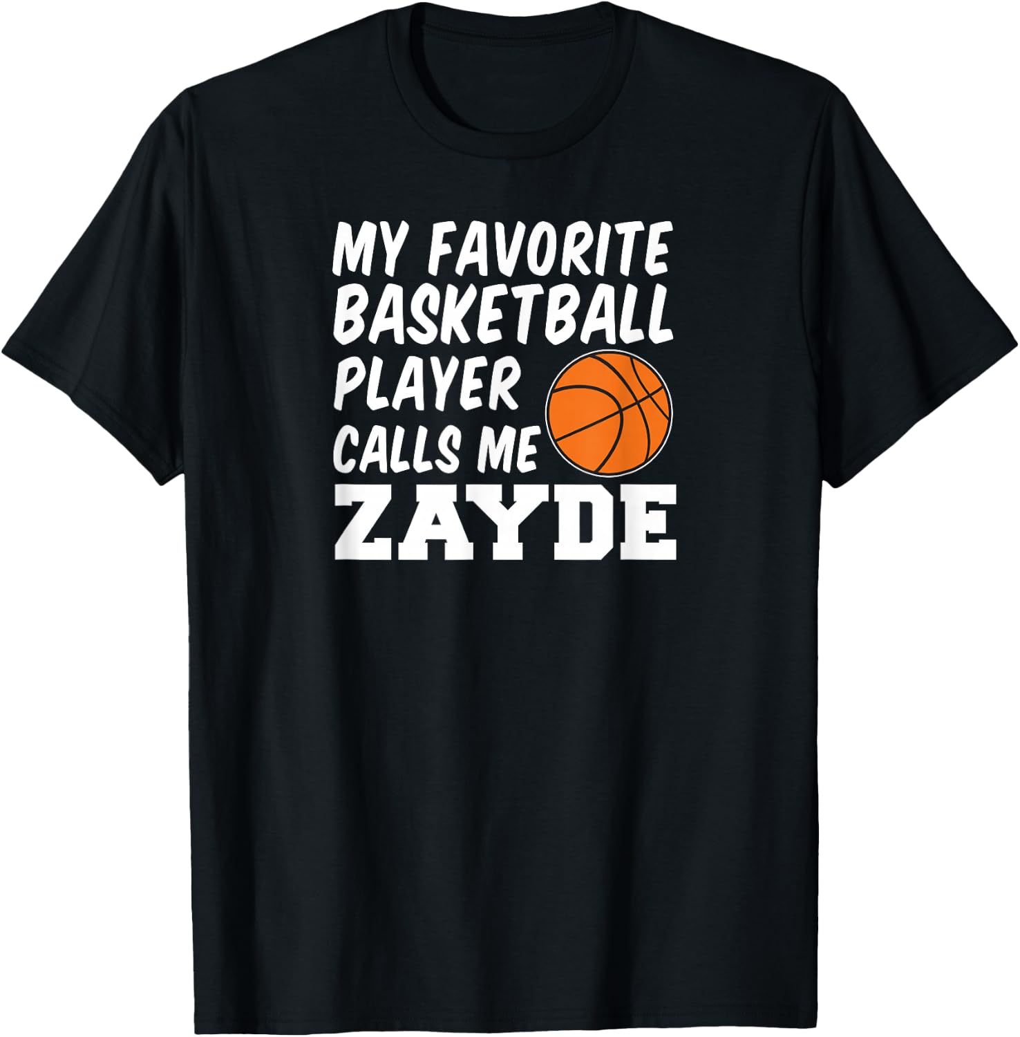 My Favorite Basketball Player Calls Me Zayde Jewish Grandpa T-Shirt - T-Shirt | Black