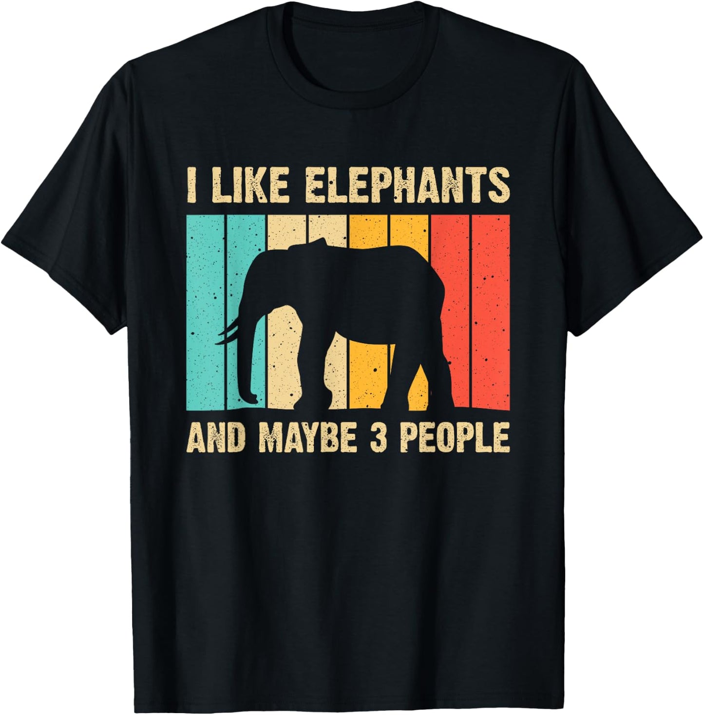 Funny Elephant Design Men Women Boys Girls Elephant Lover T-Shirt - T-Shirt | Black