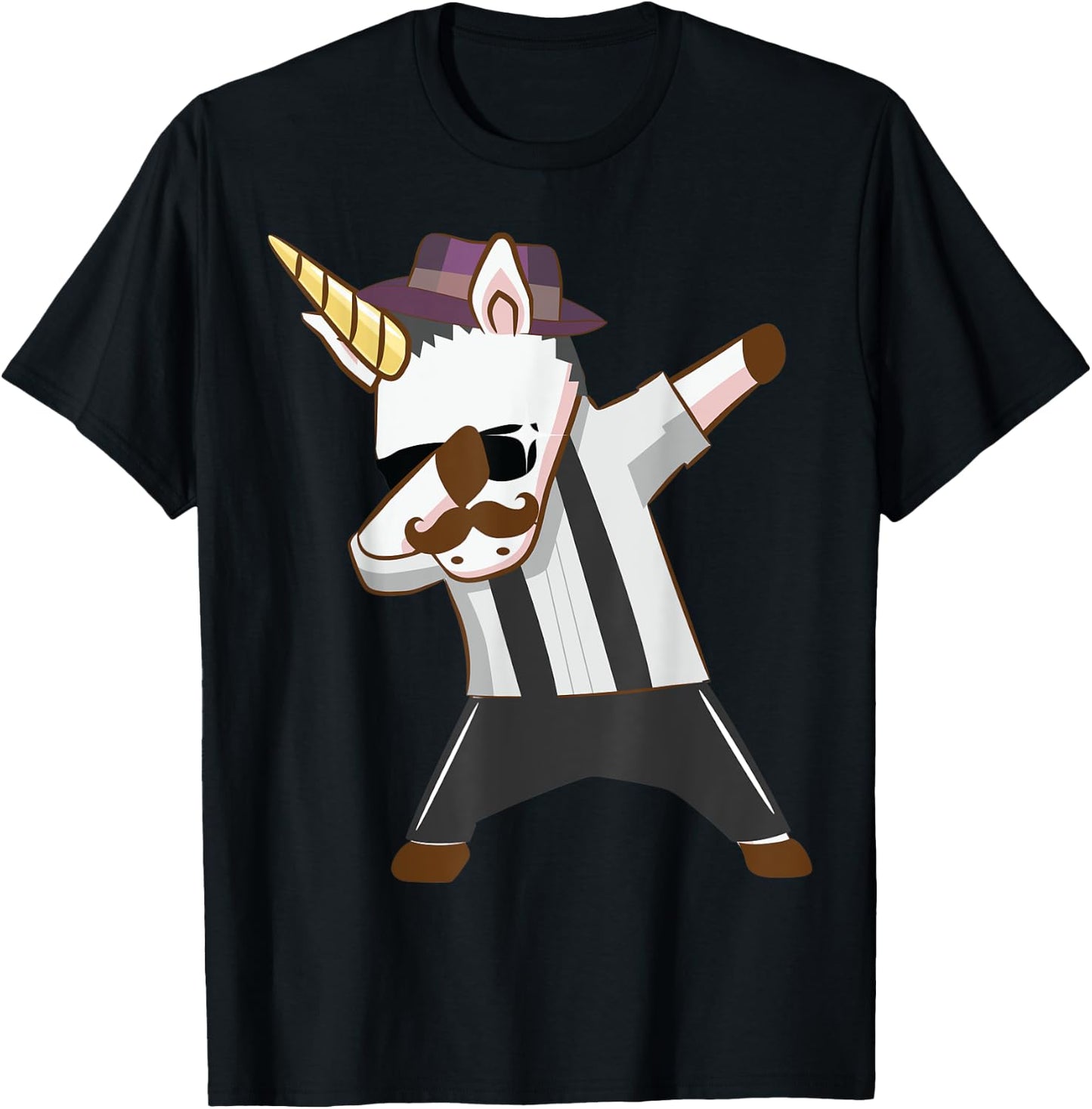 Unicorn Shirt , Funny Mustache Unicorn Dabbing Shirt T-Shirt - T-Shirt | Black