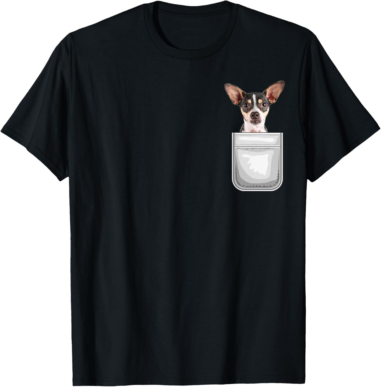 Rat Terrier Puppy Dog in Your Pocket T-Shirt - T-Shirt | Black