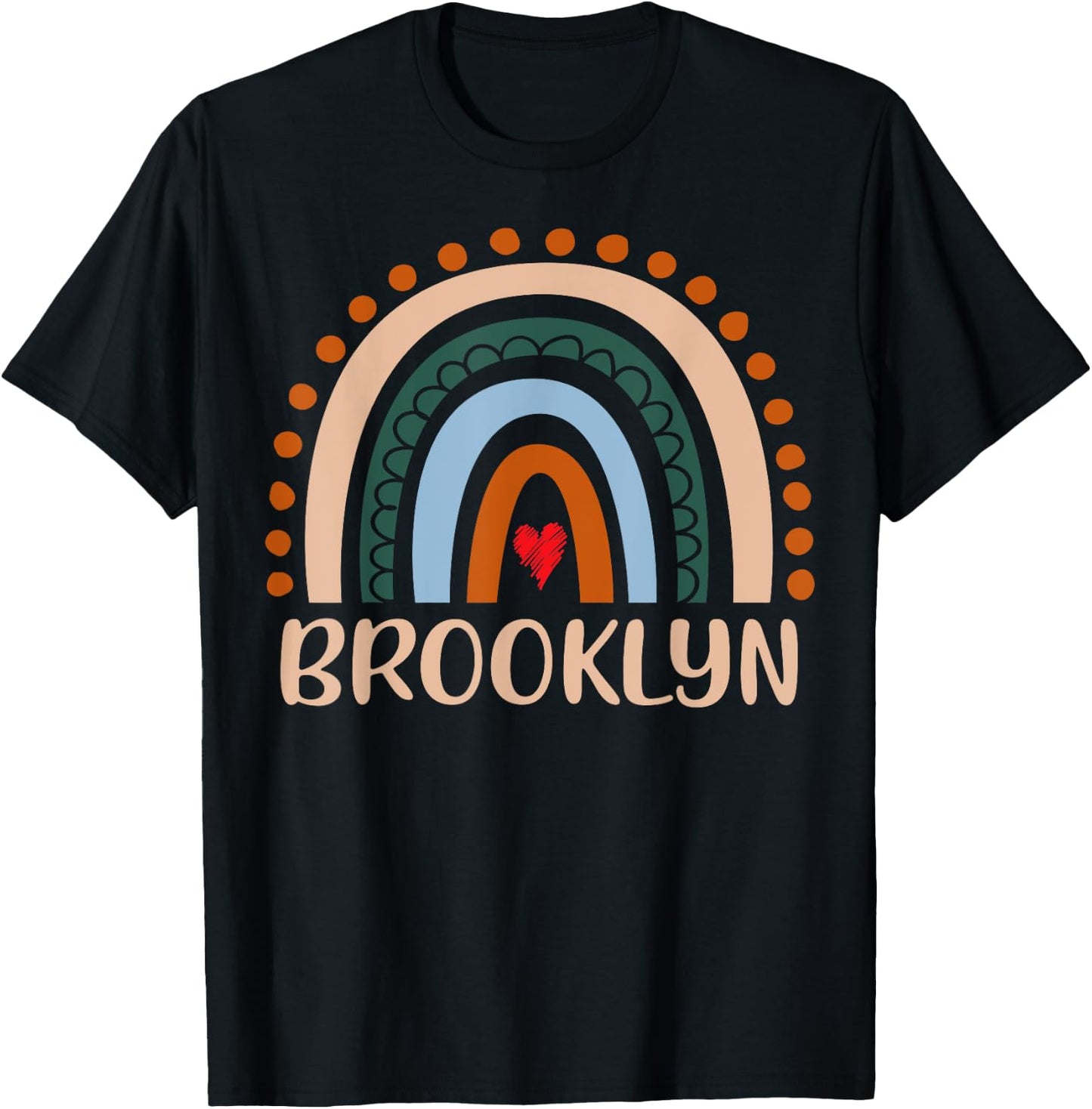 Brooklyn Name Personalized Funny Women Rainbow Brooklyn T-Shirt - T-Shirt | Black