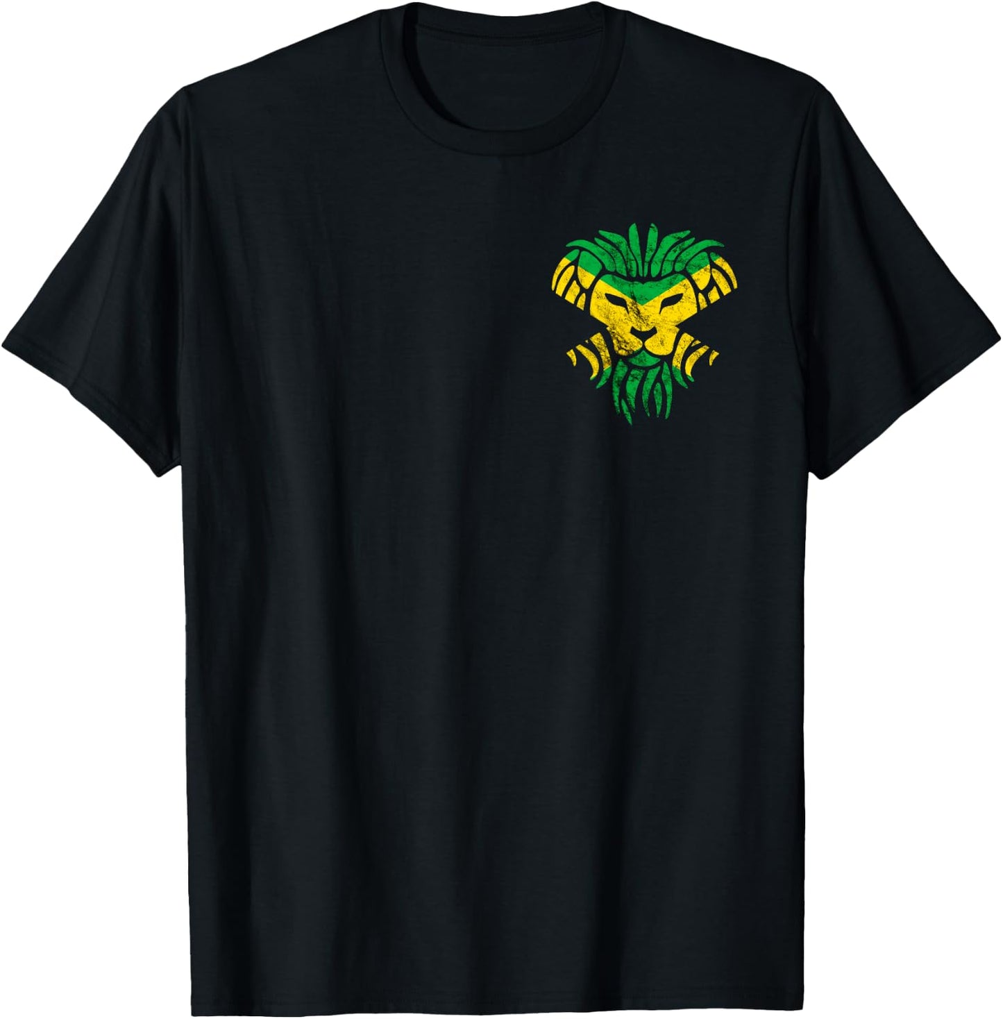 Jamaica Jamaican Roots Flag Tropical Lion Head Proud T-Shirt - T-Shirt | Black