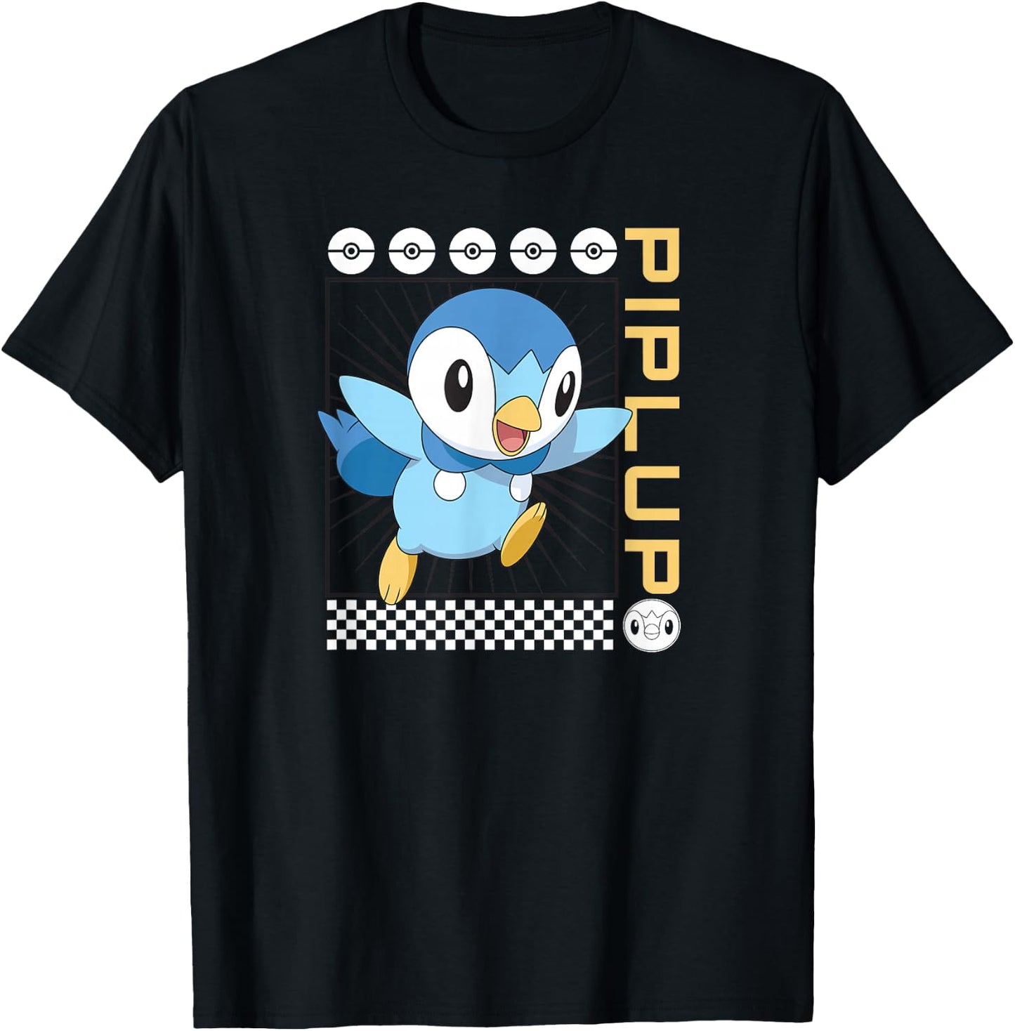 Pokémon - Piplup Water Type Generation IV Sinnoh Starter T-Shirt - T-Shirt | Black