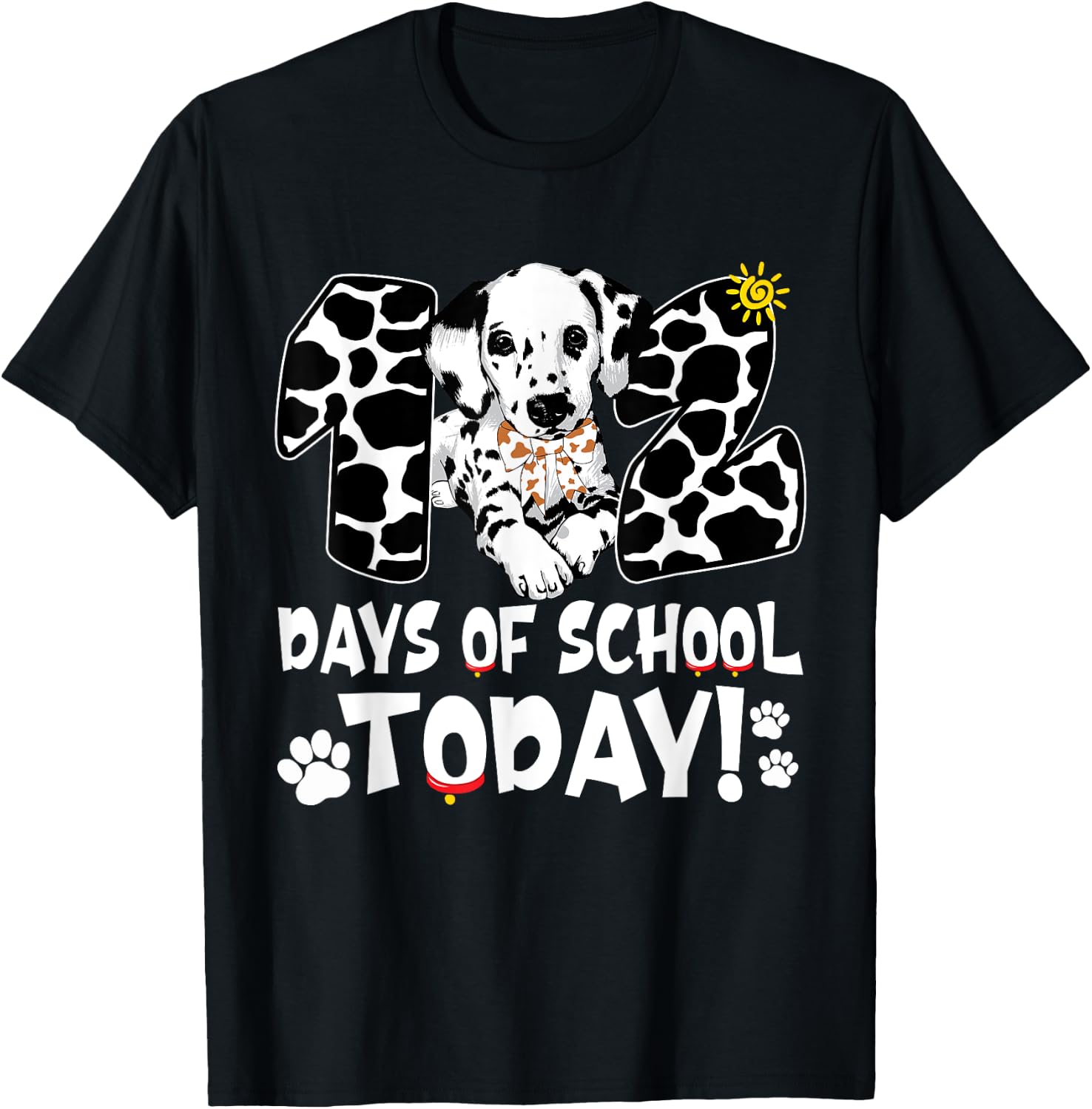 102 Days Of School Today Dalmatian Dog 100 Days Smarter Kids T-Shirt - T-Shirt | Black