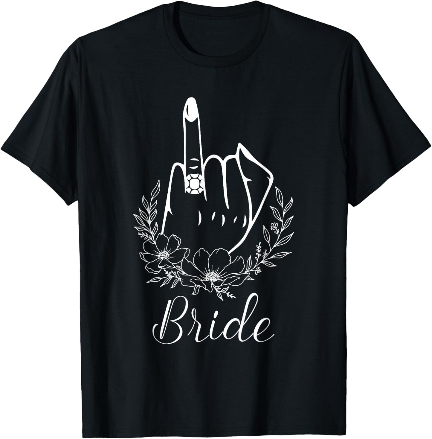 Funny Bride Ring Finger Cute Bachelorette Party T-Shirt - T-Shirt | Black