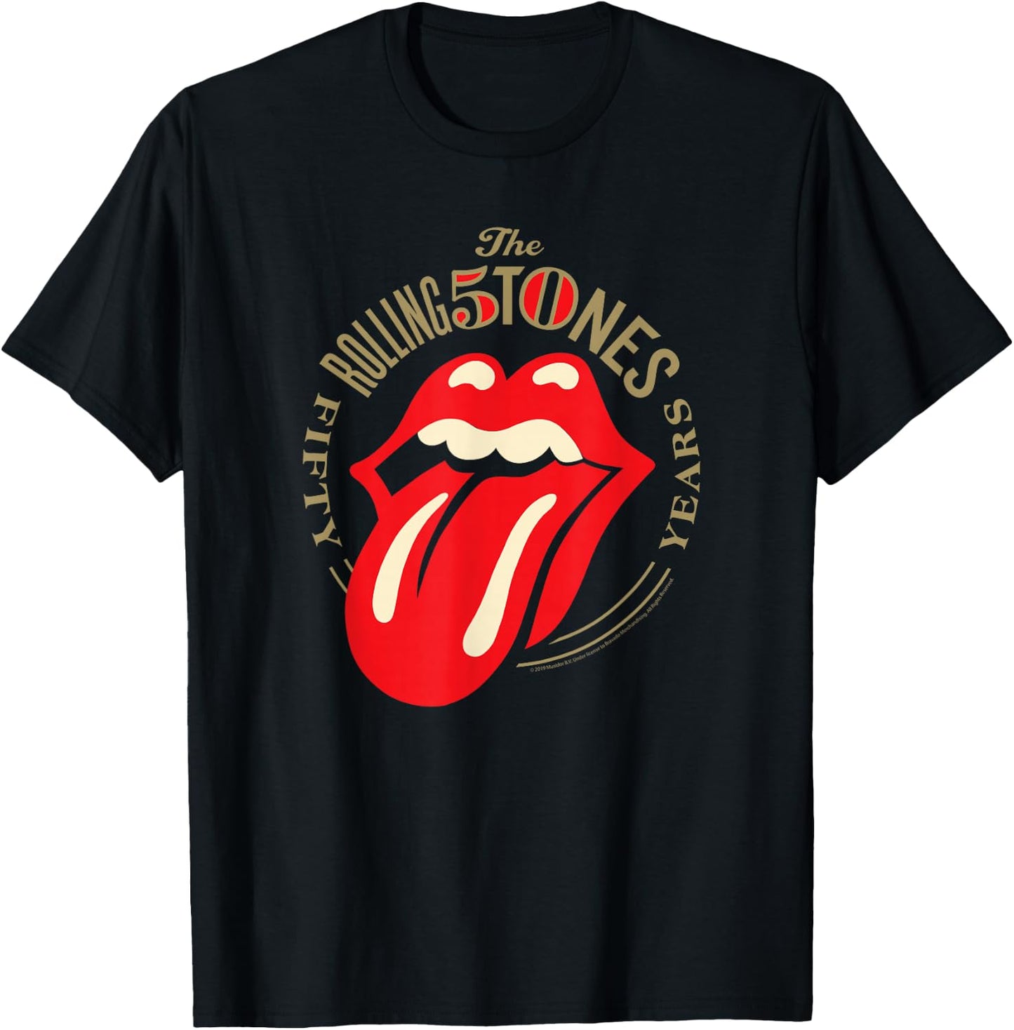 Rolling Stones 50 Years Tongue T-Shirt - T-Shirt | Black
