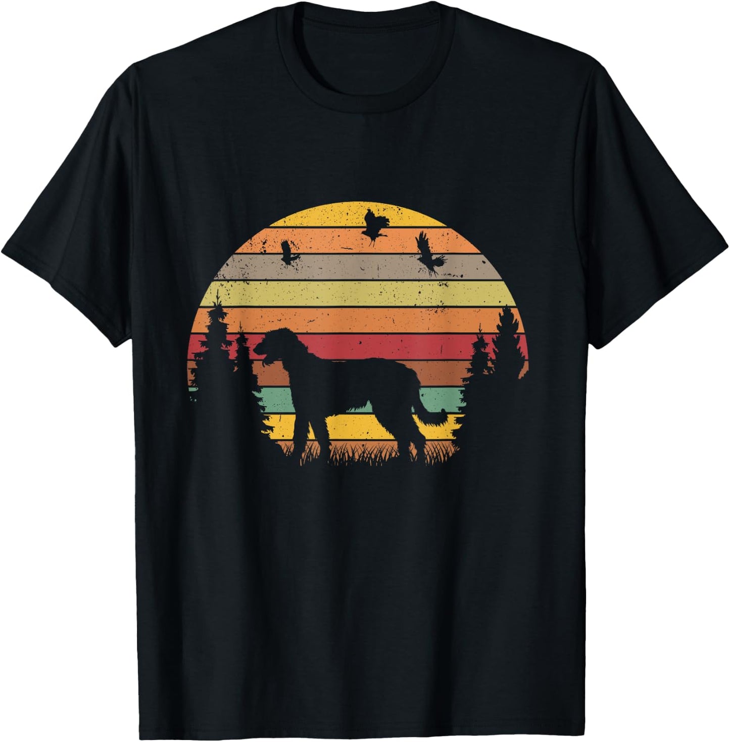 Irish Wolfhound Retro Vintage T-Shirt - T-Shirt | Black