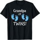 Grandpa of Twin Boys Footprint Design T-Shirt - T-Shirt | Black