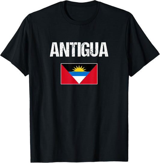 Antigua Antigua and Barbuda Flag Men Women Youth Kid T-Shirt - T-Shirt | Black