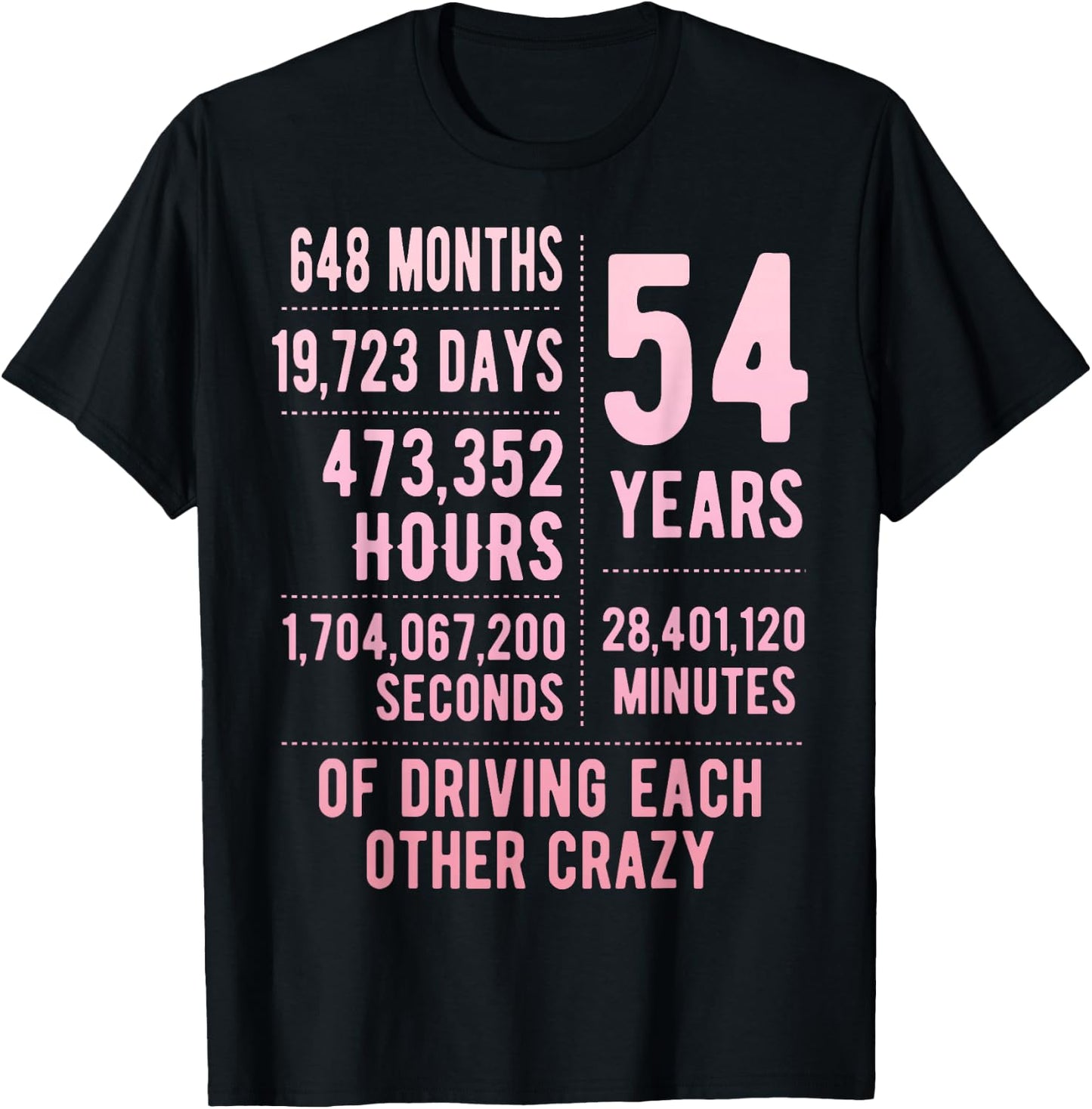 54 Years Married Funny 54th Wedding Anniversary T-Shirt - T-Shirt | Black