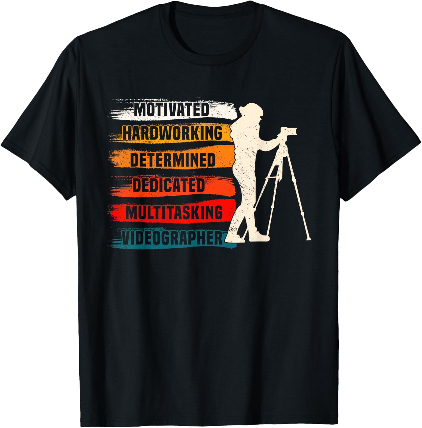 Motivated Videographer Camera Movie Film Cinematographer T-Shirt - T-Shirt | Black