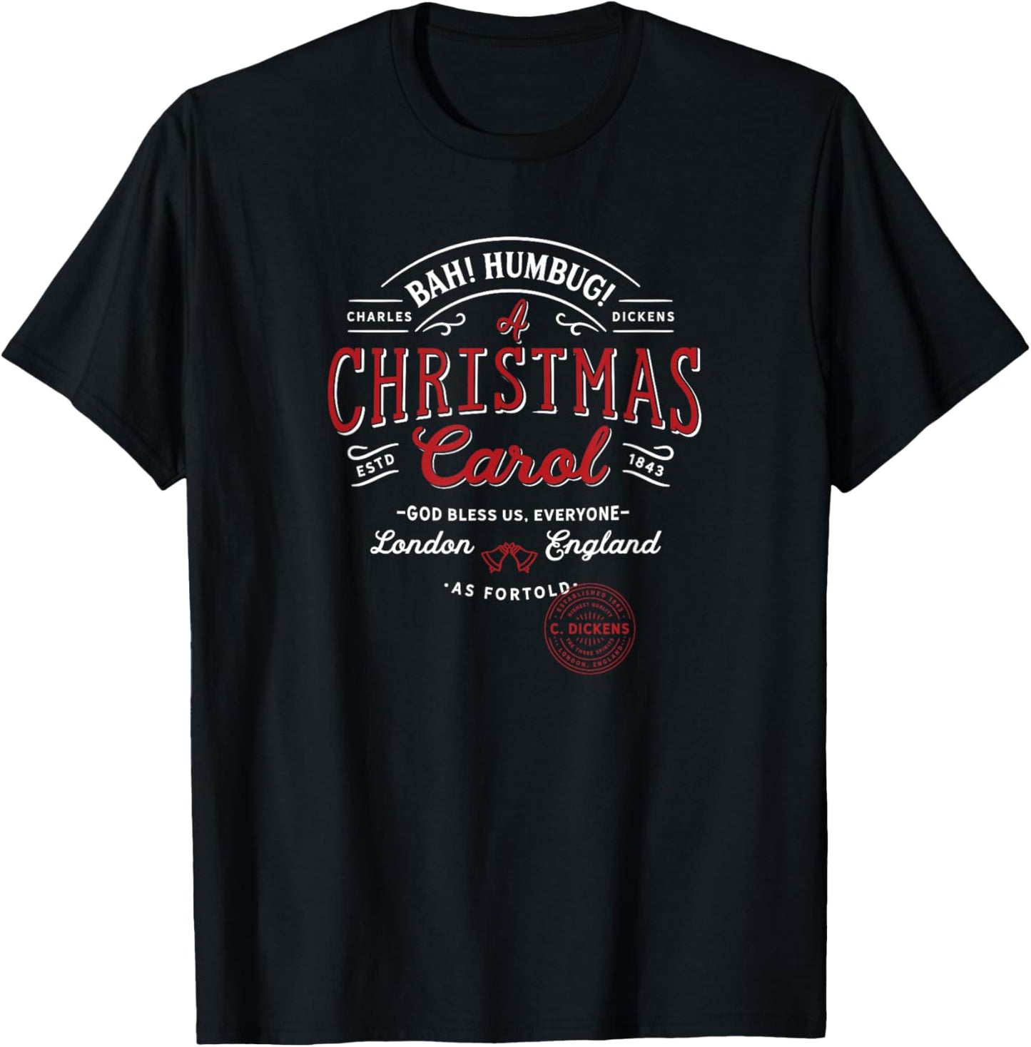 Christmas Carol, Bah! Humbug! Holiday Design, Tradition T-Shirt - T-Shirt | Black