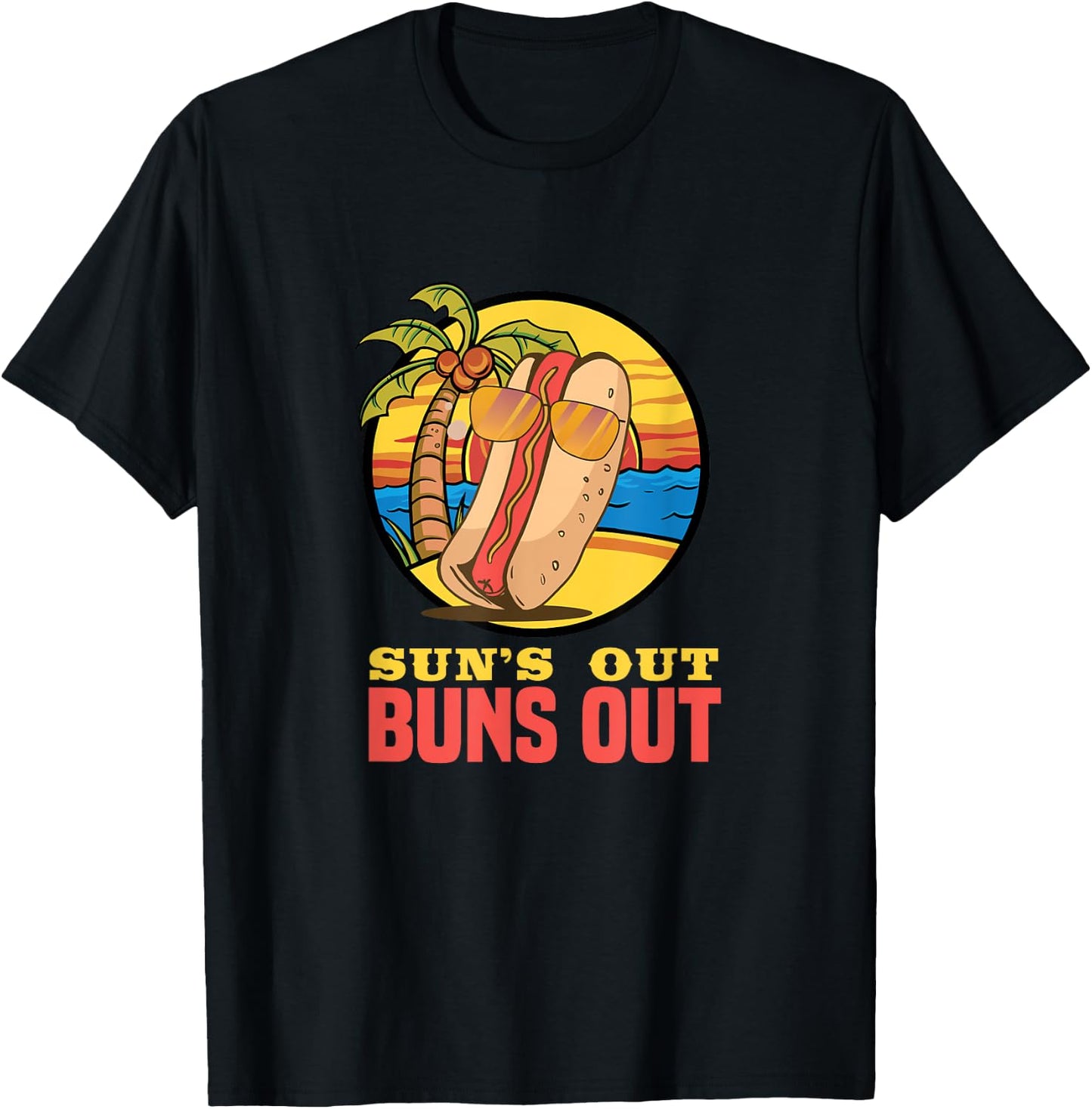 Sun's out buns out hot dog costume T-Shirt - T-Shirt | Black