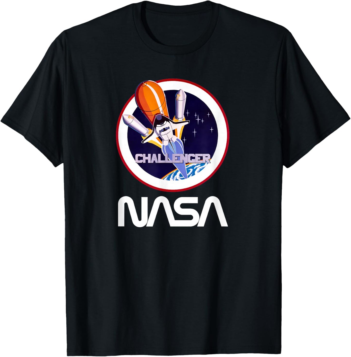 NASA Space Shuttle Challenger crew logo T-Shirt - T-Shirt | Black