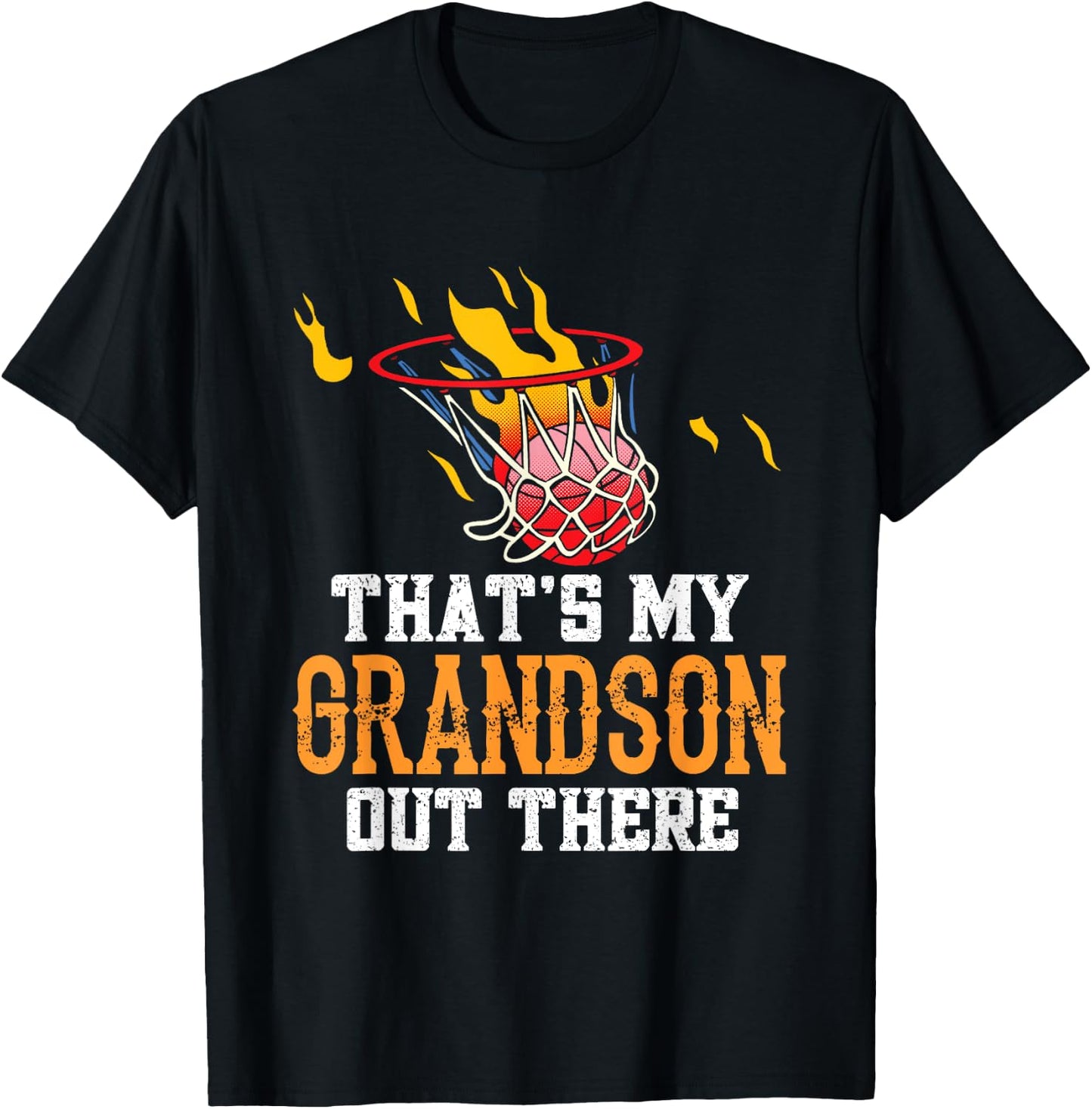 That's My Grandson Out There Basketball Sports Athlete Field T-Shirt - T-Shirt | Black
