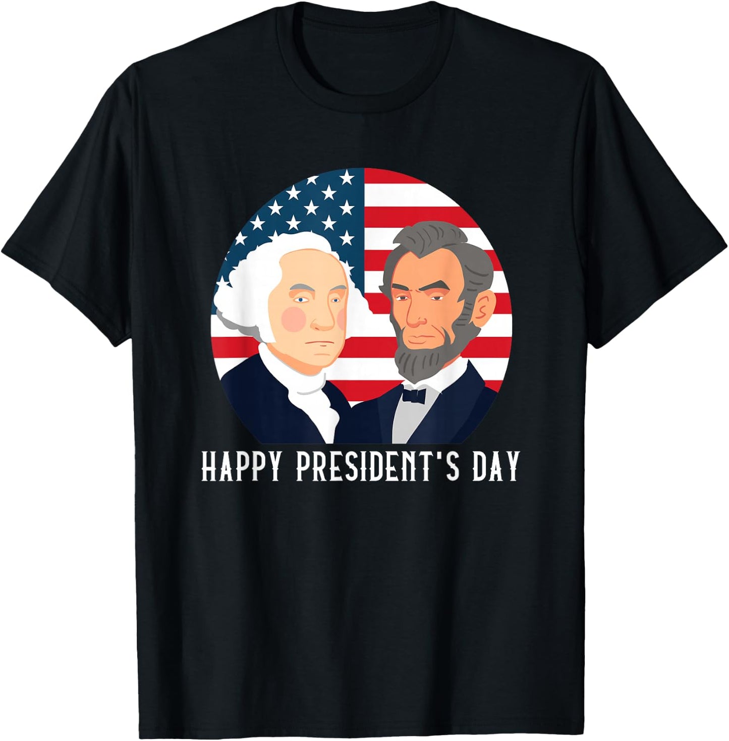 Happy President's Day Washington Lincoln Costume Outfit T-Shirt - T-Shirt | Black