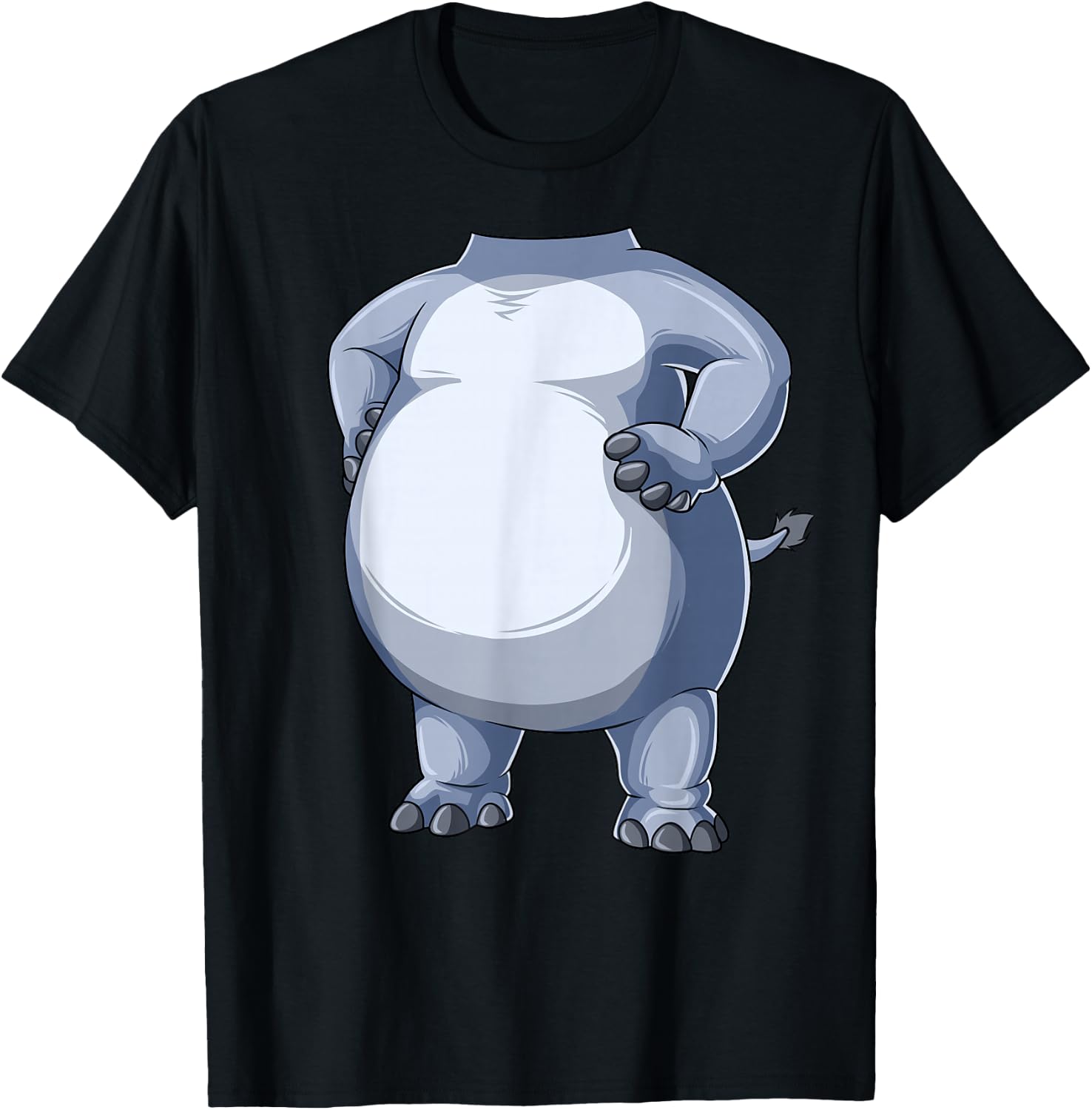 Easy Hippo Costume Hippo Body Headless Hippo Costume T-Shirt - T-Shirt | Black