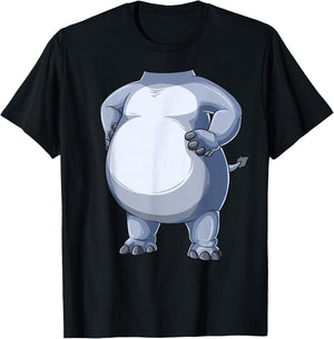Easy Hippo Costume Hippo Body Headless Hippo Costume T-Shirt - T-Shirt | Black