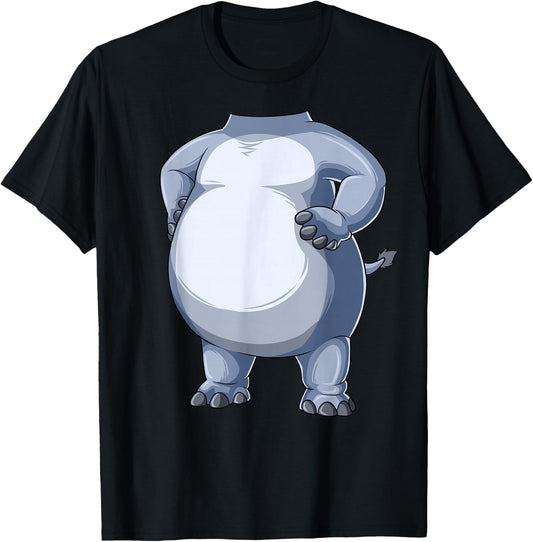 Easy Hippo Costume Hippo Body Headless Hippo Costume T-Shirt - T-Shirt | Black
