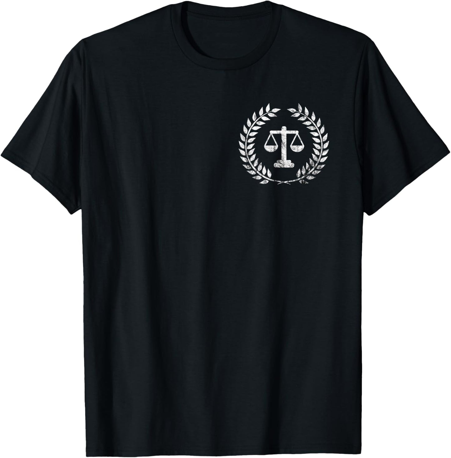 Law Balance Scale Justice Court Lawyer Vintage Distressed Lawyer Scale Justice Law Student Law School T-Shirt - T-Shirt | Black