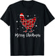 Merry Chickmas Red Plaid Pajama Chicken Santa Hat Chritsmas T-Shirt - T-Shirt | Black