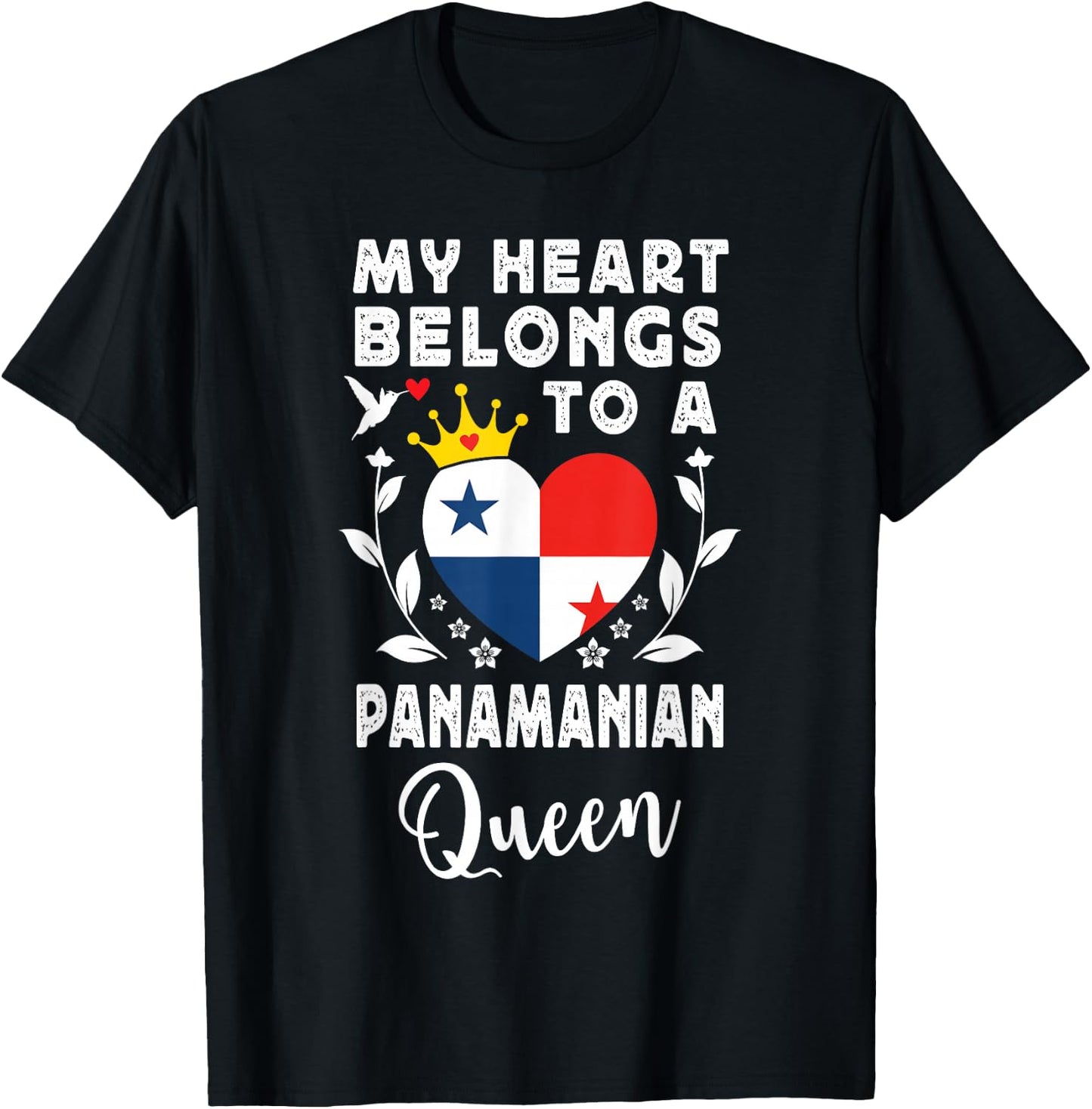 Panamanian Queen Panamanian Wife Girlfriend Panama Flag T-Shirt - T-Shirt | Black