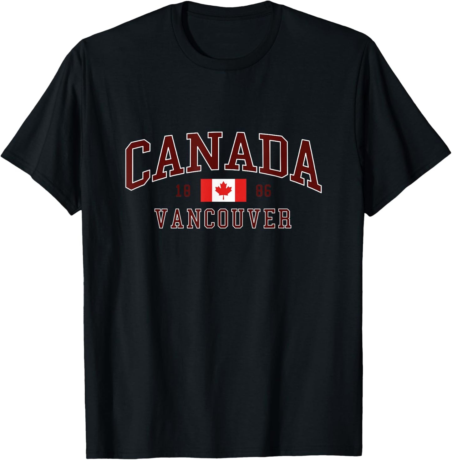 Canada Vancouver British Columbia Vintage Style Gift T-Shirt - T-Shirt | Black