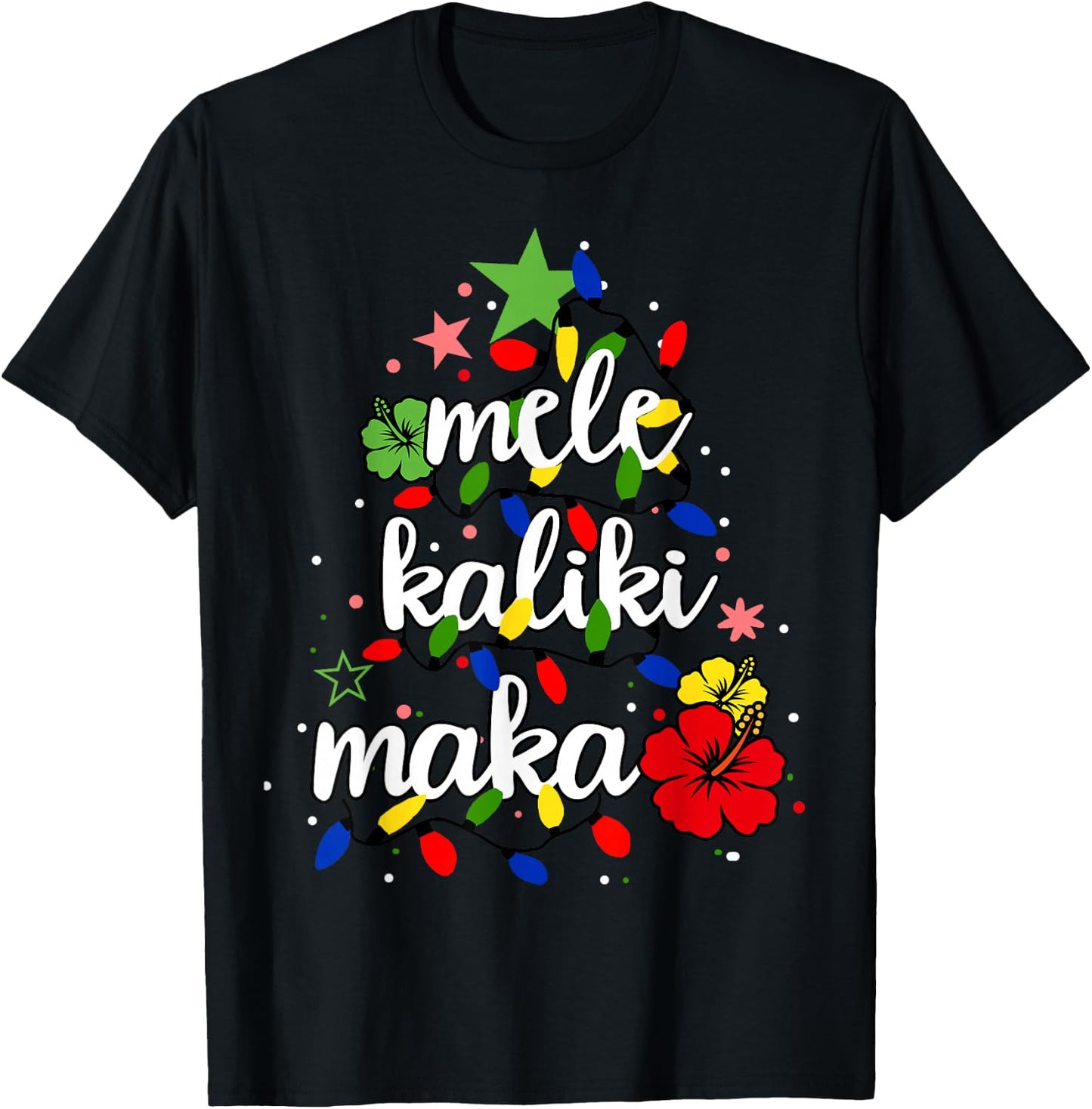 Mele Kalikimaka Shirt Kids Toddler Christmas Tree Hawaiian T-Shirt - T-Shirt | Black