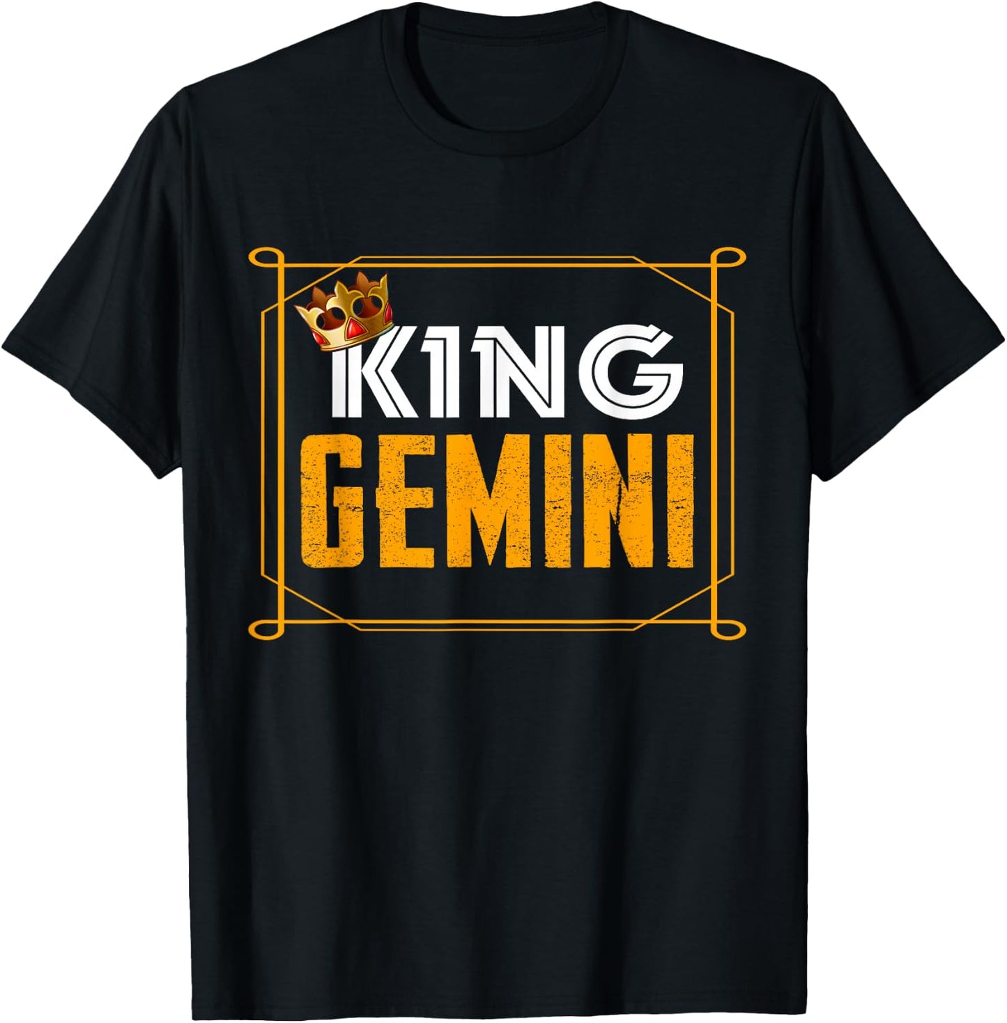 Funny King Gemini Zodiac Sign June May Birthday Boys Men T-Shirt - T-Shirt | Black