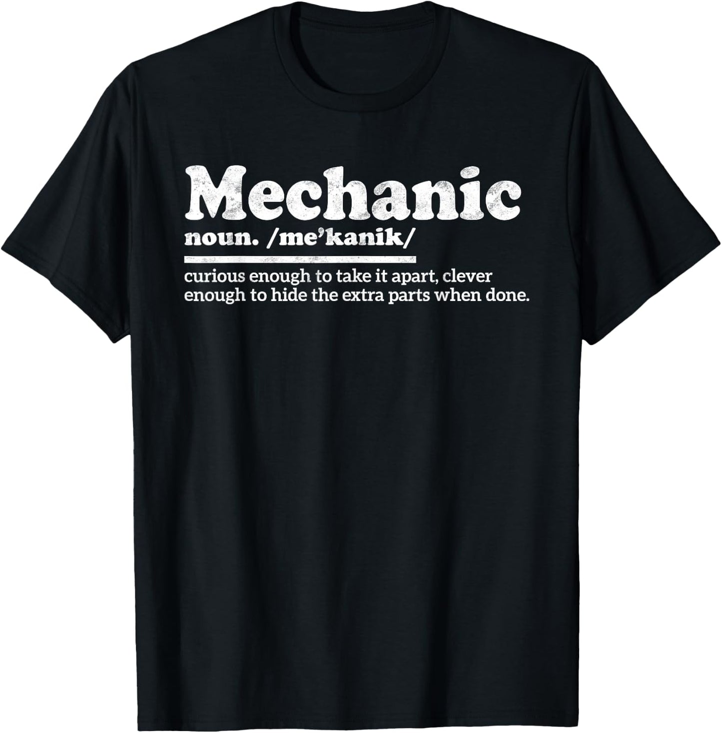 Funny Definition Mechanic T-Shirt - T-Shirt | Black