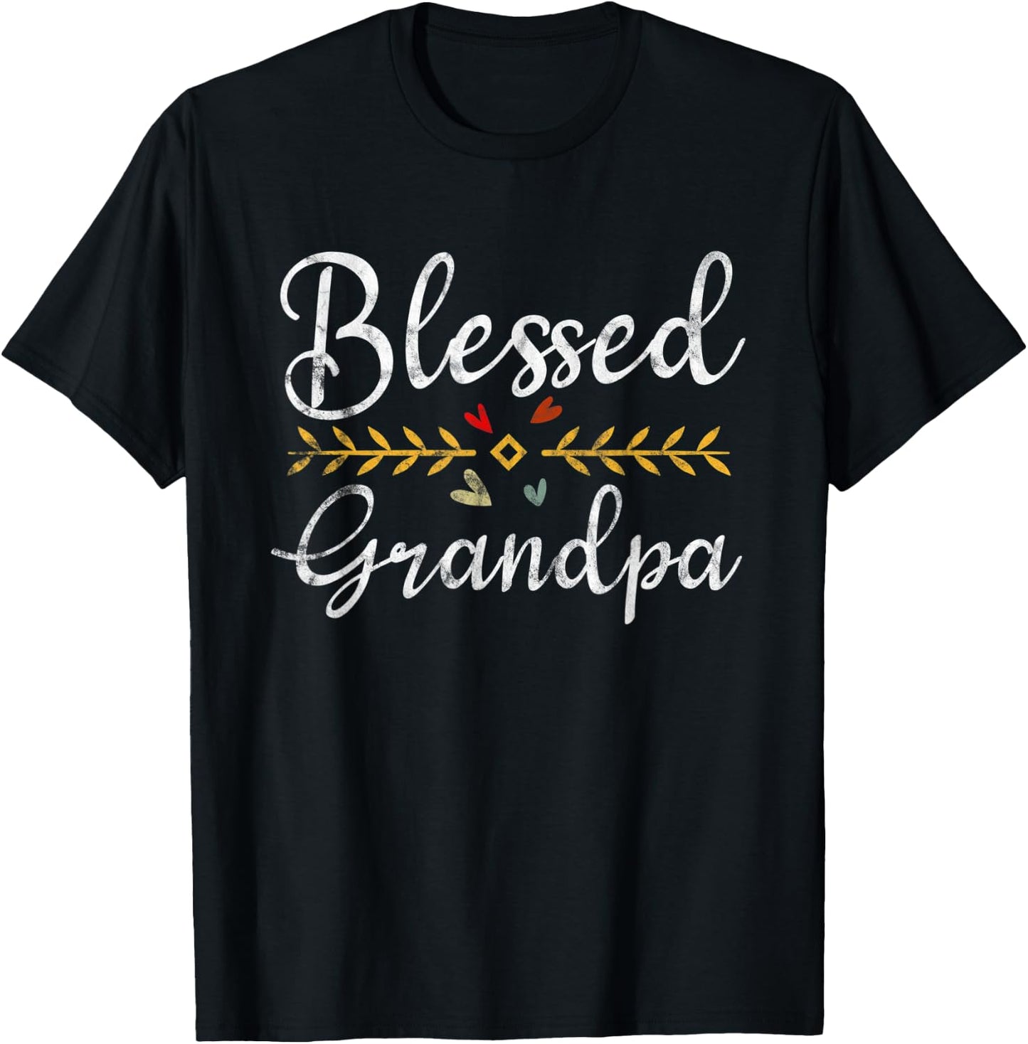 Blessed Grandpa Vintage Graphic Funny Grandpa Father's Day T-Shirt - T-Shirt | Black