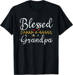 Blessed Grandpa Vintage Graphic Funny Grandpa Father's Day T-Shirt - T-Shirt | Black