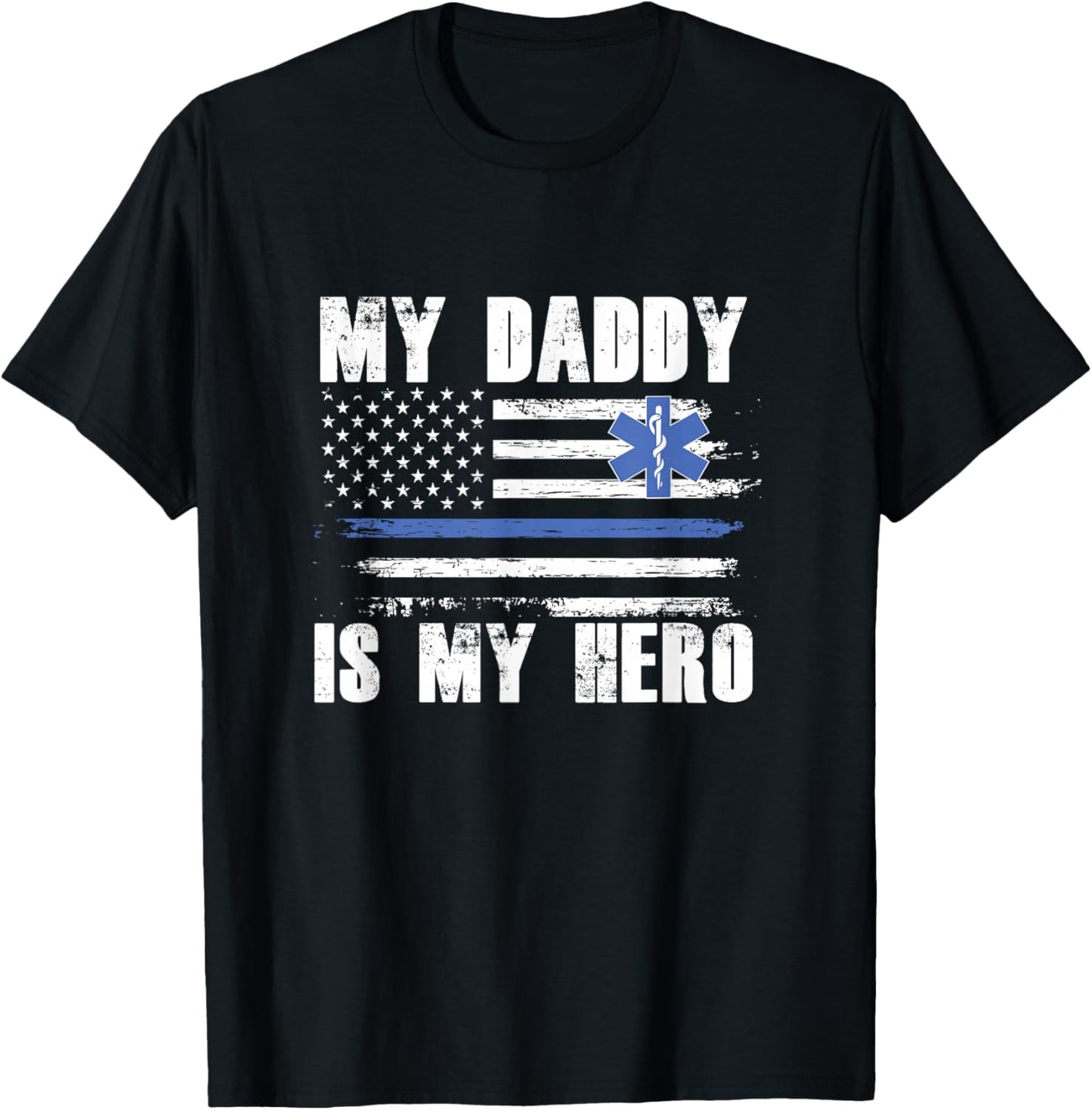 USA flag emergency paramedic father dad paramedic gift T-Shirt - T-Shirt | Black