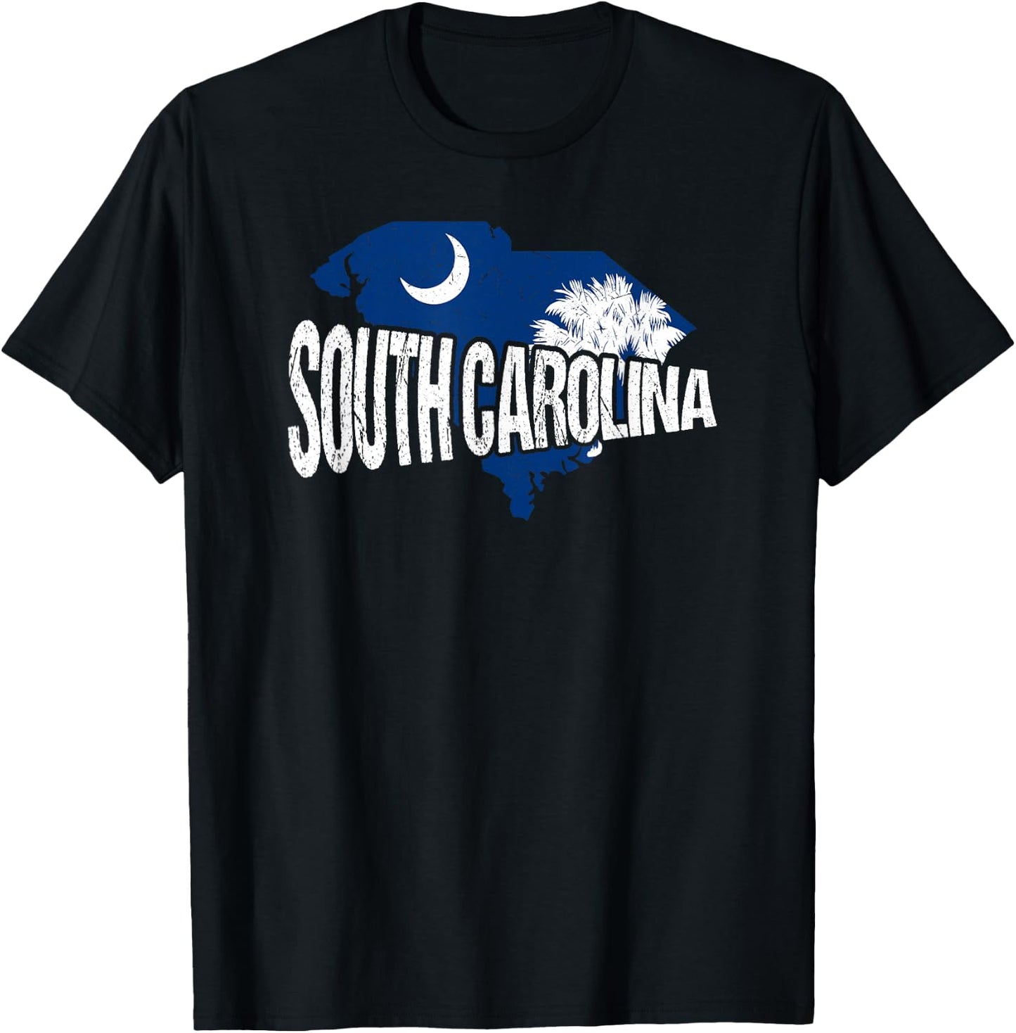 Distressed South Carolina T-Shirt - T-Shirt | Black